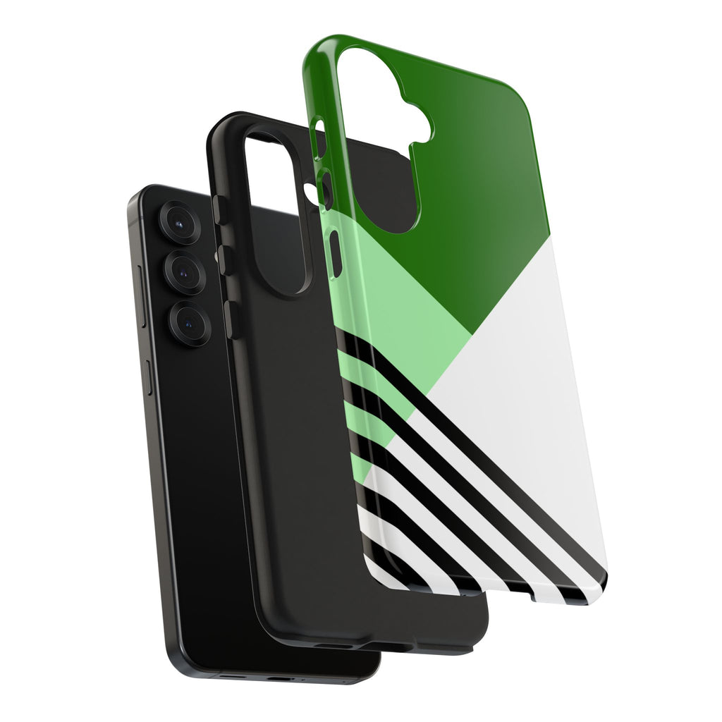 Green Geometric Stripe Phone Case | Tough Phone Cases