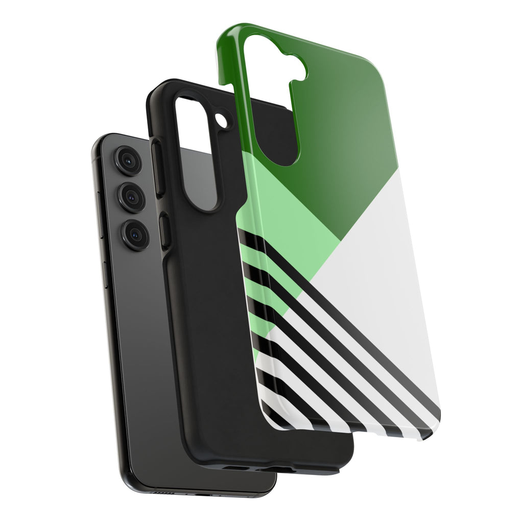 Green Geometric Stripe Phone Case | Tough Phone Cases