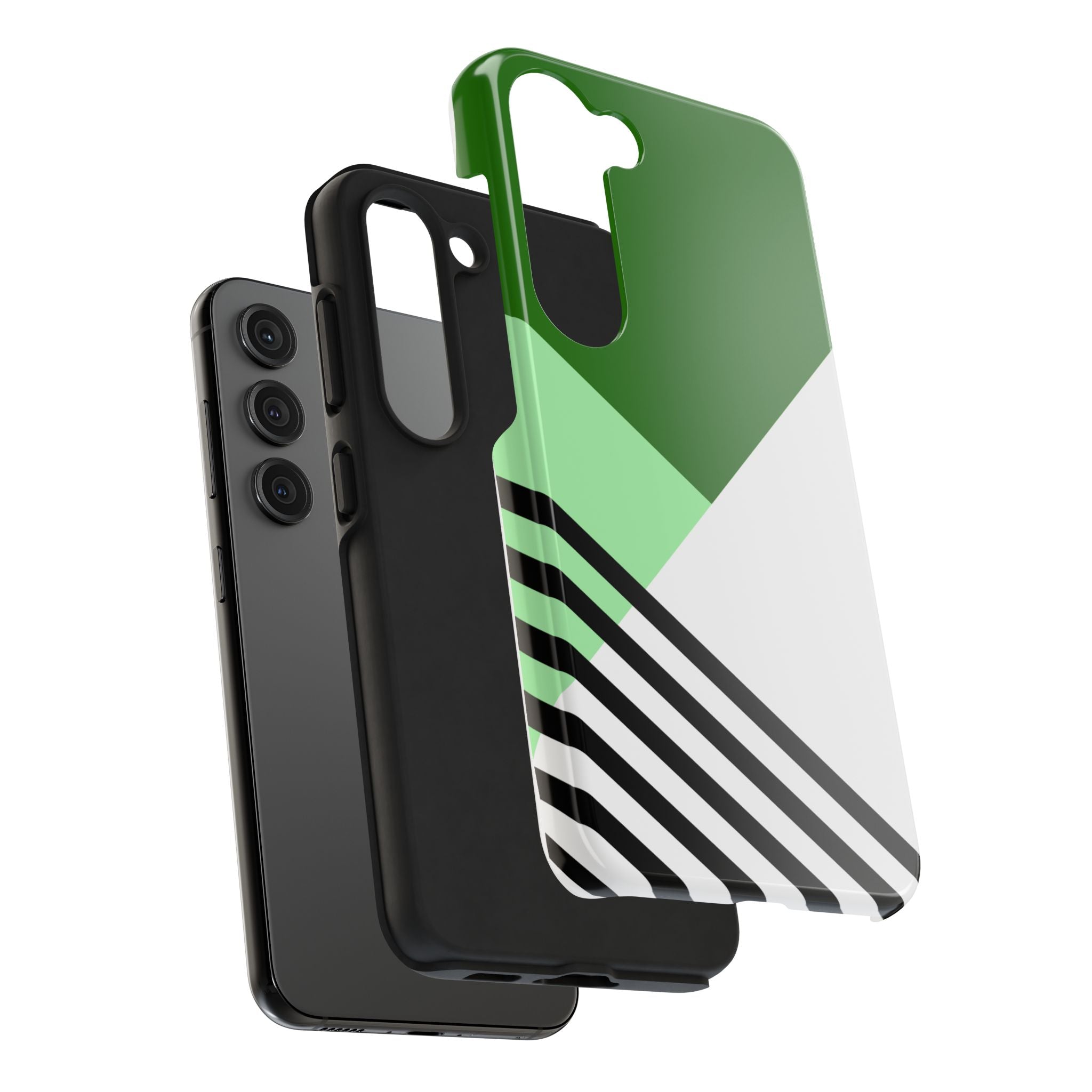 Green Geometric Stripe Phone Case | Tough Phone Cases