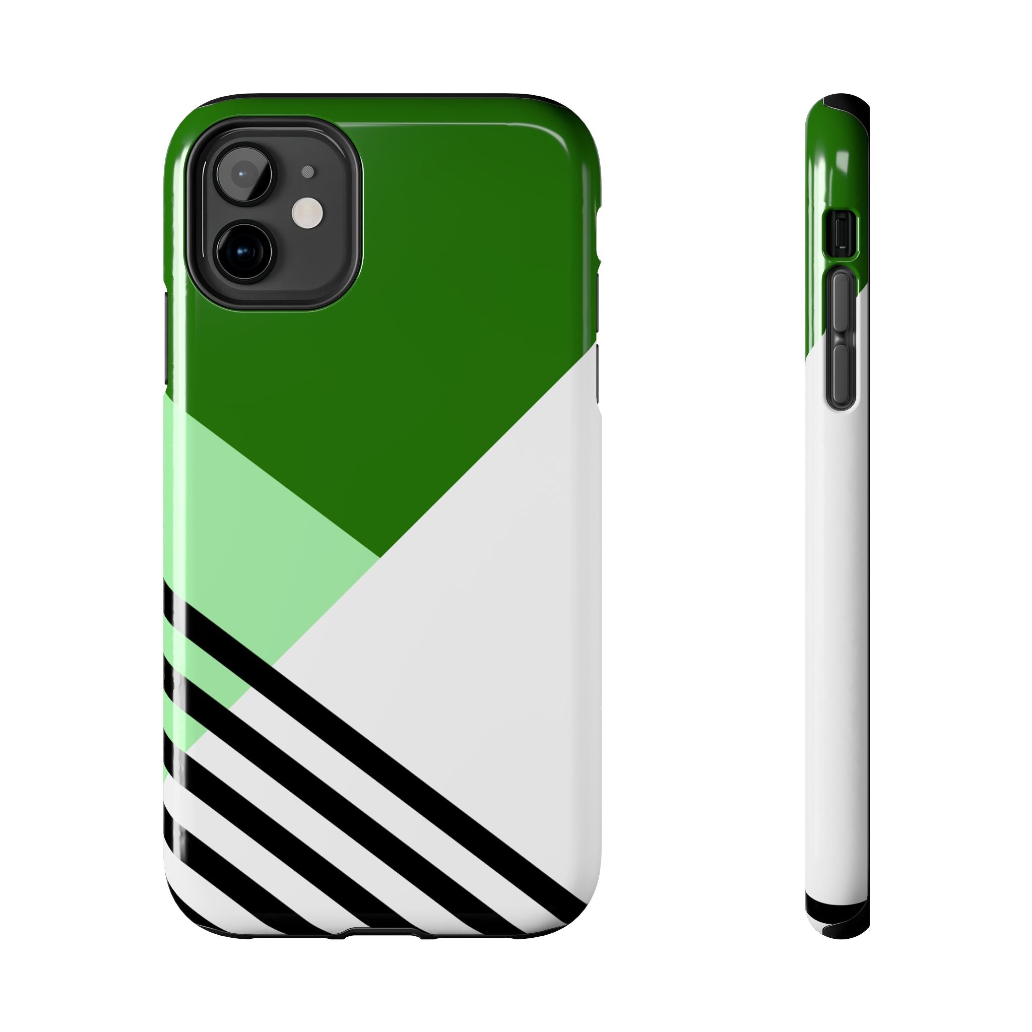 Green Geometric Stripe Phone Case | Tough Phone Cases