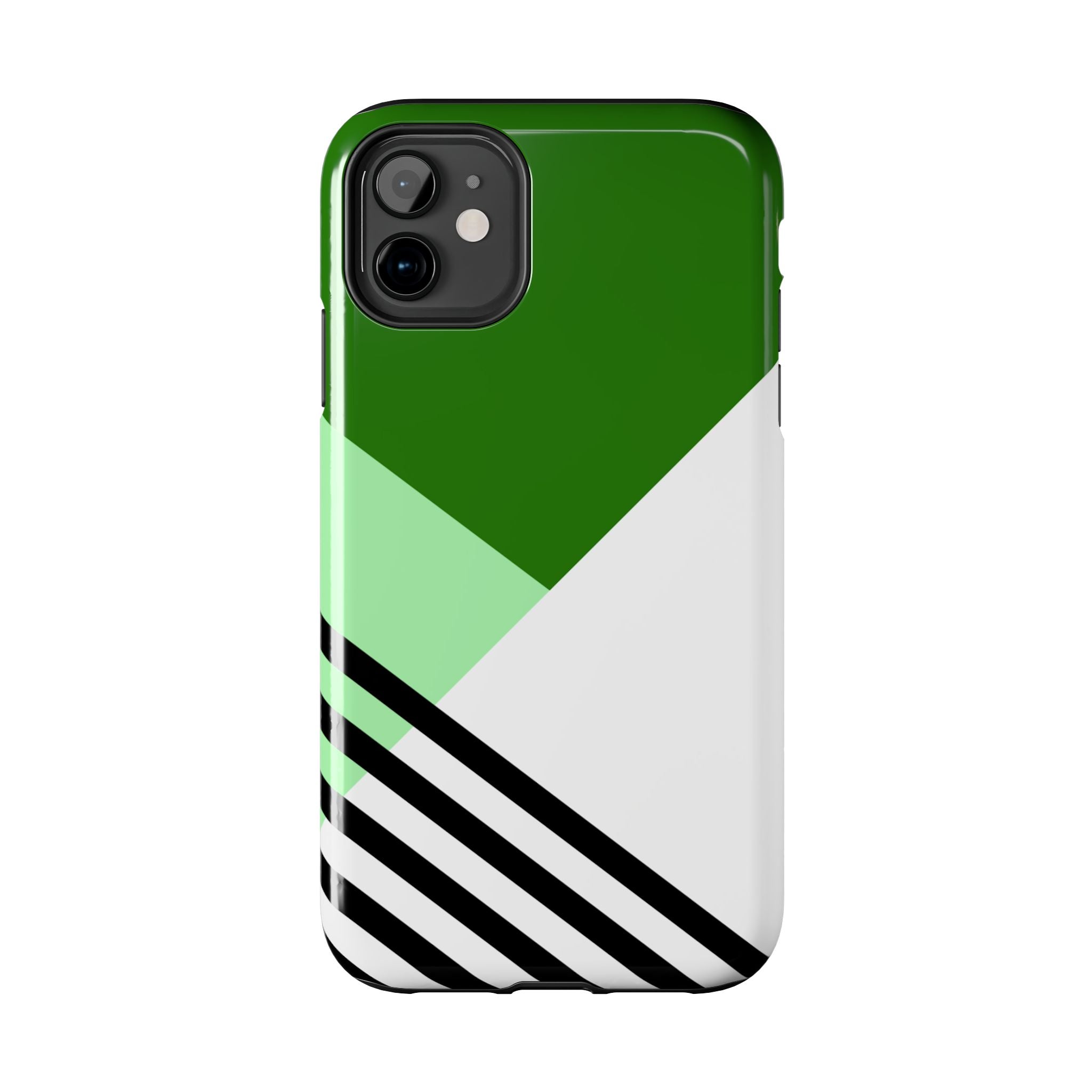 Green Geometric Stripe Phone Case | Tough Phone Cases