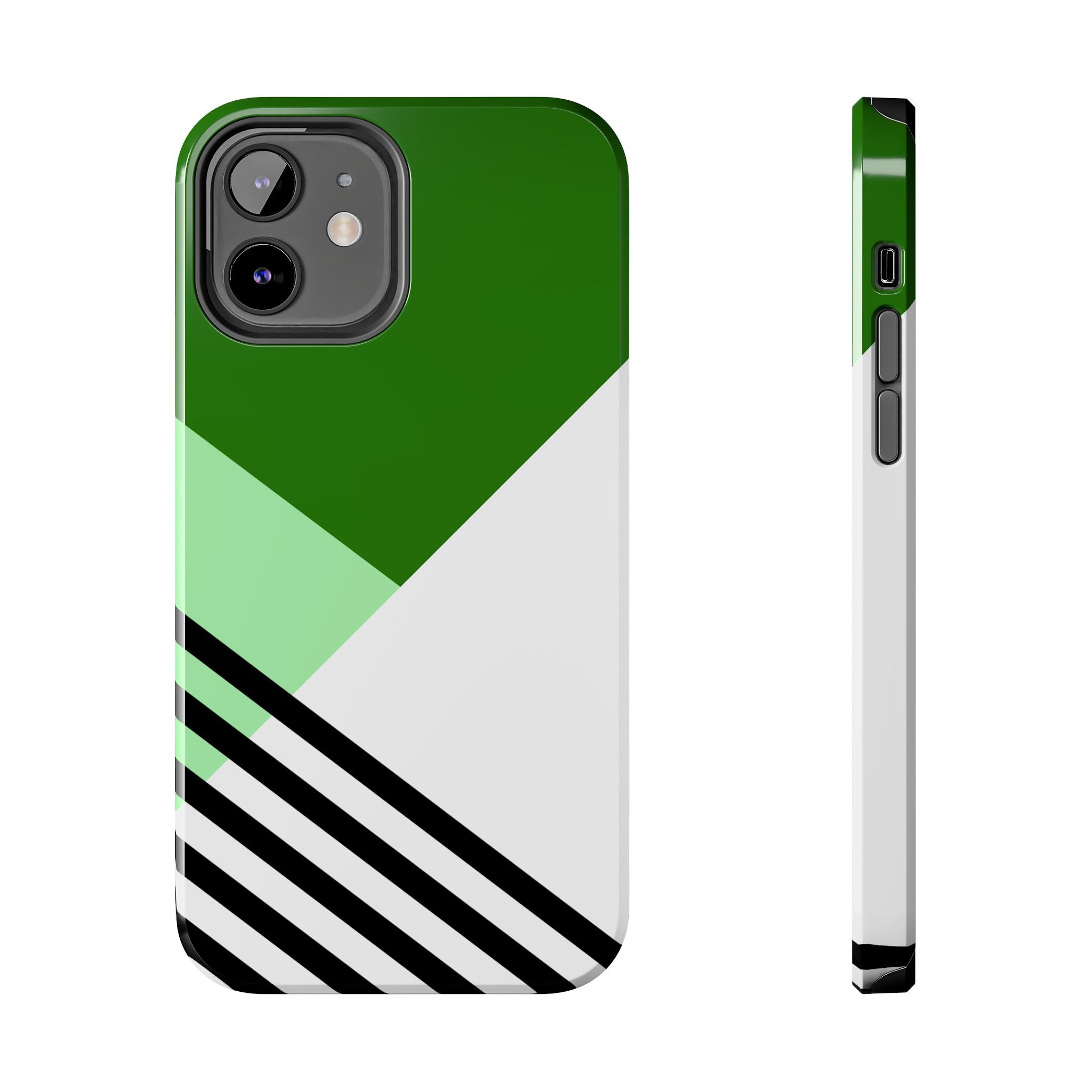 Green Geometric Stripe Phone Case | Tough Phone Cases